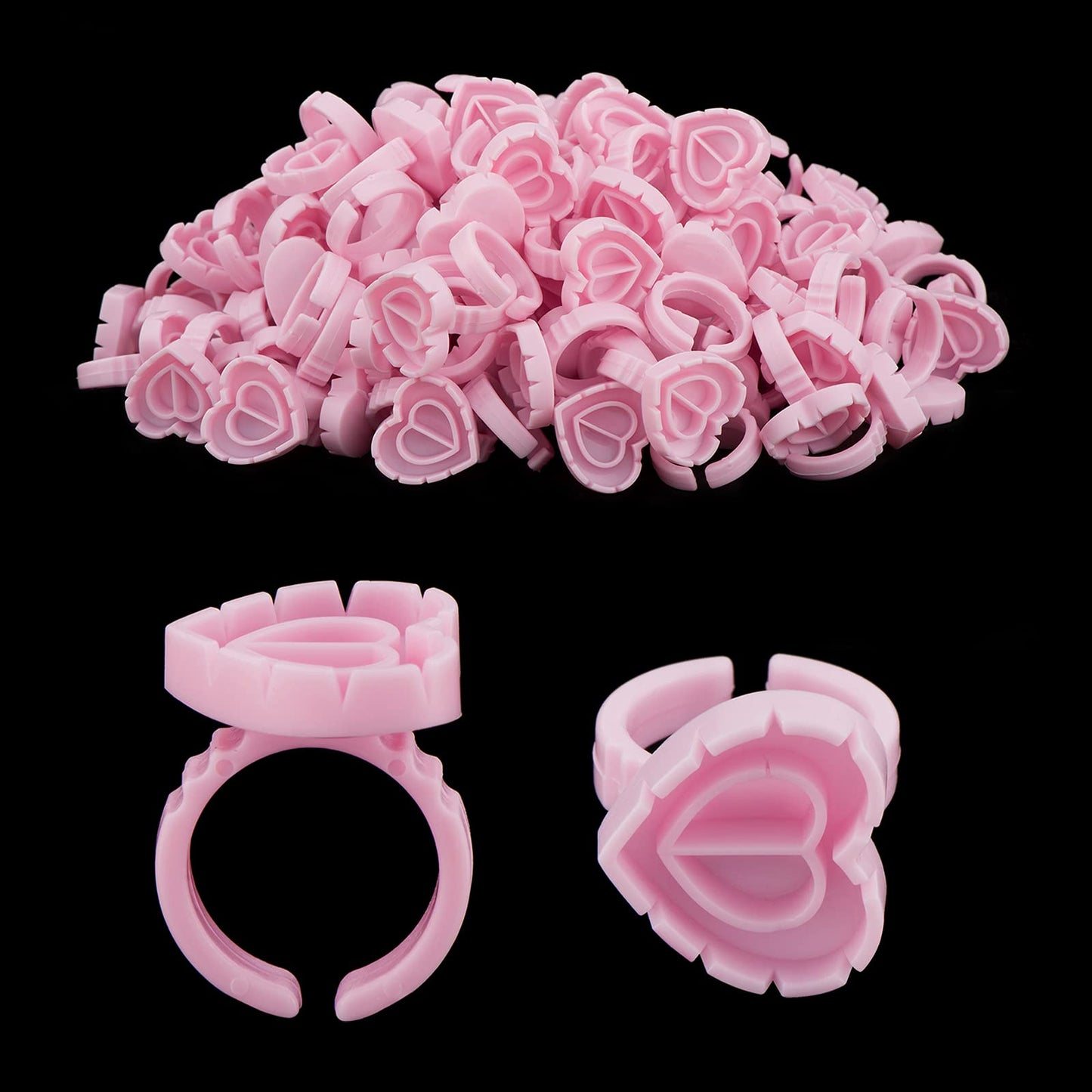 Heart Shaped Glue Rings 100 ct